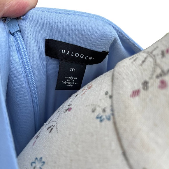 Halogen Women's Light Blue V-Neck Flutter Sleeve Wide Leg Jumpsuit.‎ Size MED - Picture 10 of 15